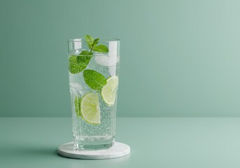 Refreshing Lime and Mint Sparkling Water