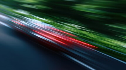 Abstract background of blurred motion of a fast-paced racing game on a screen, speed and thrill. Action, dynamic.