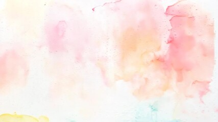 Soft pastel ink drops swirling in white liquid background with gentle motion - abstract video background for wellness beauty and relaxation content