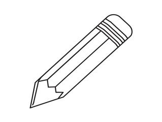 Modern Minimalist Pencil Icon Vector Line Illustration