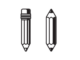 Elegant Pencil Icon Vector Line Art in Minimal Style