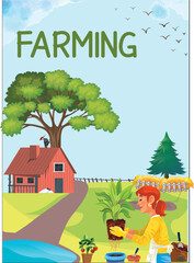 Organic Farming Concept with Trees