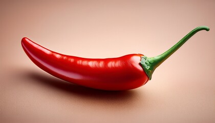 a single whole chili pepper on a plain background