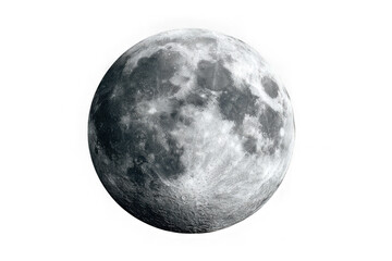 Fototapeta premium Detailed full moon isolated on transparent background