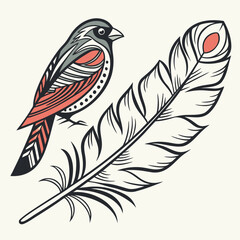 Obraz premium feathers vector illustration