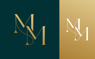 Initial letter MM logo design vector illustration for couple, wedding, and business