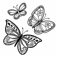 set of butterflies