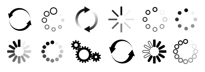 Load icon. Loading circle website buffer loader or preloader. Vector download or upload status icon