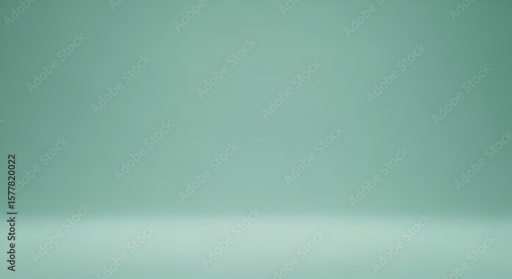 Poster studio backdrop in seafoam green. it's a simple gradient, product display scene with a calm mood