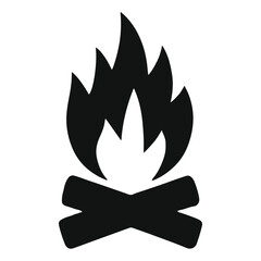  Campfire Silhouette Icon for Outdoor and Adventure Designs
