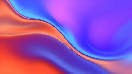 Vibrant abstract background with smooth flowing curves in orange, blue, and purple gradients. The fluid design creates a modern, futuristic, and visually soothing composition.