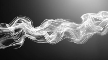 Natural swirls of soft white and gray smoke rising on a transparent background, forming elegant abstract shapes with subtle depth