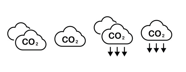 CO2 reduction line icon vector eps10.
