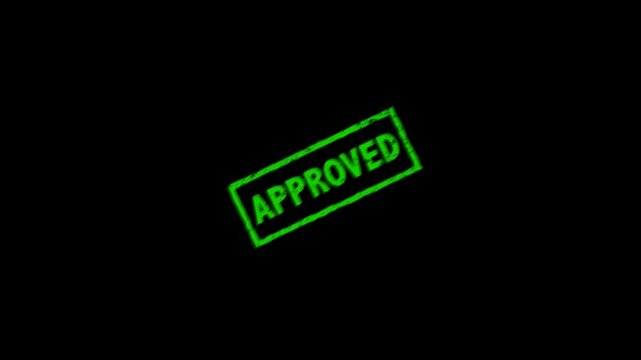 Green Approved Stamp Animation with Transparent Background (Alpha Channel)