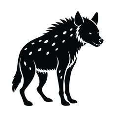 Hyena Silhouette with Arched Back – Wild African Animal Vector Icon