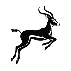 Gazelle Silhouette Leaping – Graceful Wildlife Vector Icon