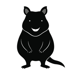 Quokka Silhouette in Smiling Pose – Cute Wildlife Vector Icon