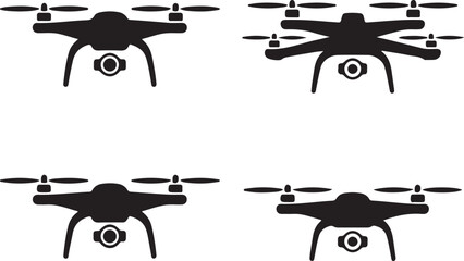 Quadcopter Drone Silhouette Vector Illustration

Top View Drone Icon Design for Technology Projects

Modern Drone Silhouette for Surveillance and Delivery Themes

Black Drone Vector with Camera for Ph