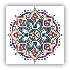 Circular pattern in the form of a mandala. Henna tatoo mandala. Mehndi style. Decorative pattern in oriental style. Coloring book page.