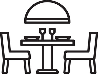 Stylish Restaurant Icon in Clean Minimalist Vector Format