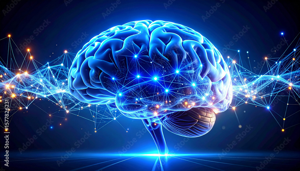 Poster illuminating the mind's depths: an insightful illustration showcases a luminous representation of th