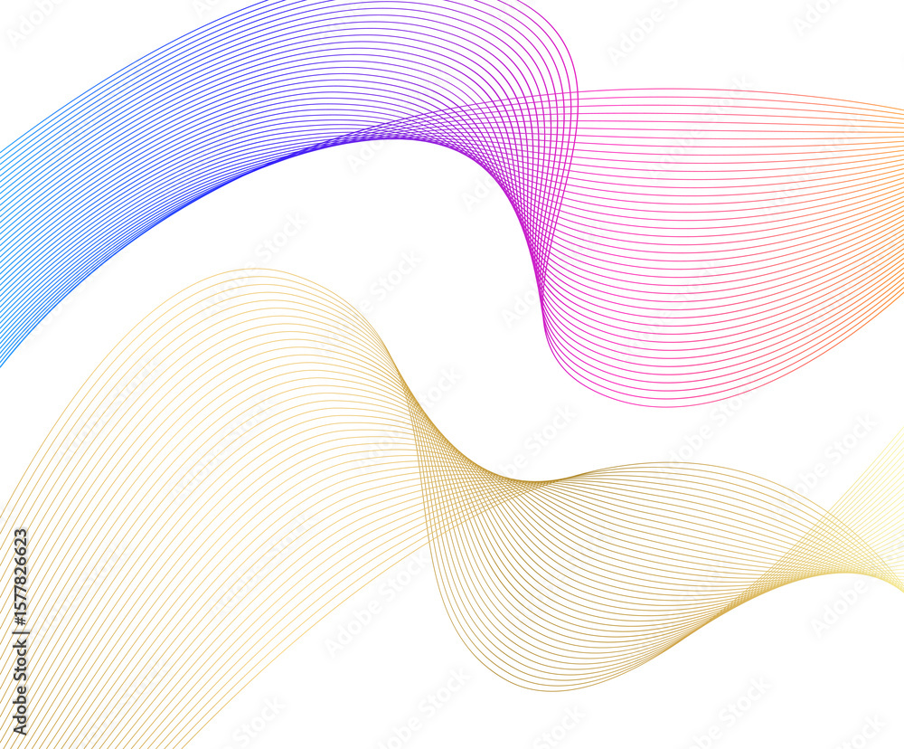 Poster design wive lines elements on white background isolated. vertical creative art. abstract wavy stripe