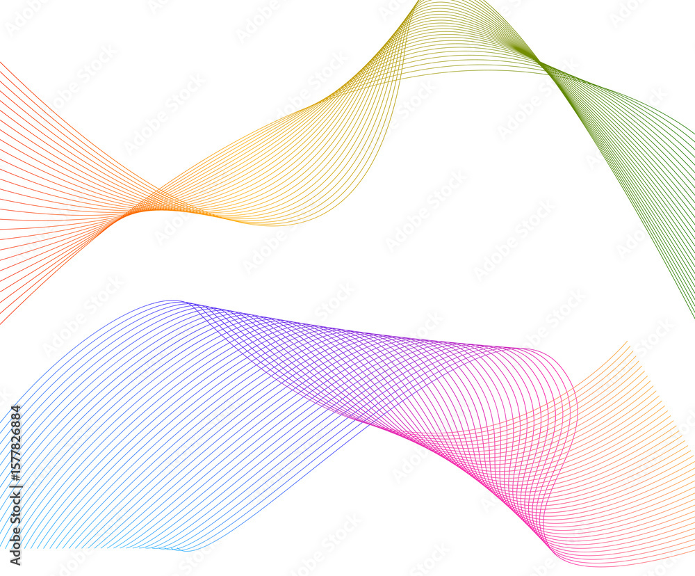 Poster design wive lines elements on white background isolated. vertical creative art. abstract wavy stripe