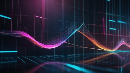 Futuristic colorful background featuring dynamic tones and abstract digital elements designed to evoke innovation and modern virtual aesthetics