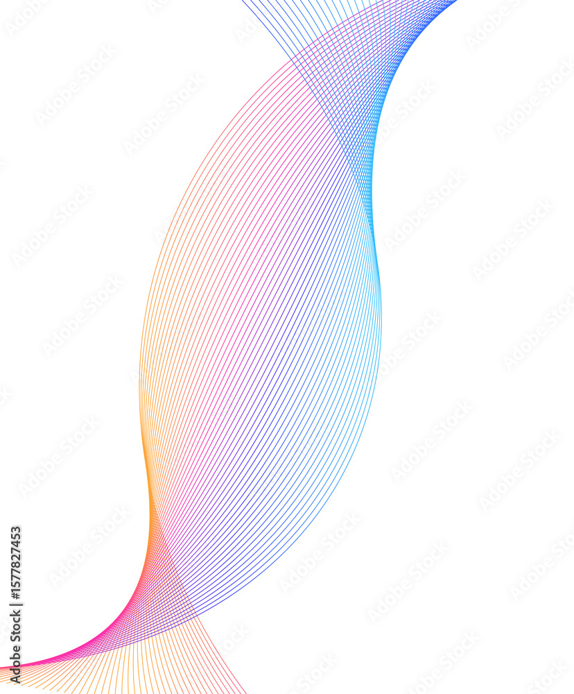 Poster design wive lines elements on white background isolated. vertical creative art. abstract wavy stripe
