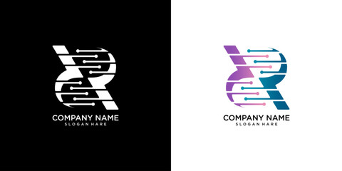 R, RR, technology letter logo