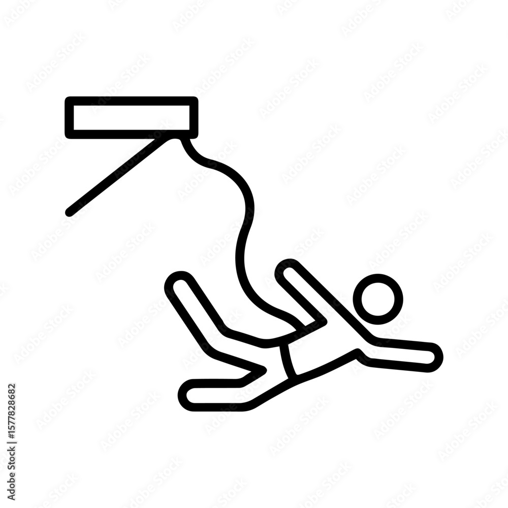 Poster line icon bungee jump on white background vector vector line icon on white background
