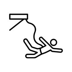 line icon bungee jump on white background vector
Vector line icon on white background