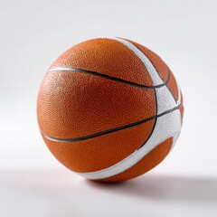 Fototapeta premium Close-up of a new, clean white basketball, isolated on a white background. Sport, game.