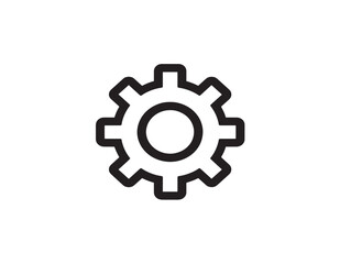 Elegant Settings Gear Icon in Line Art Style  