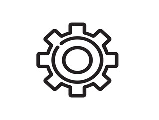 Stylish Line Gear Icon with Clean Look  