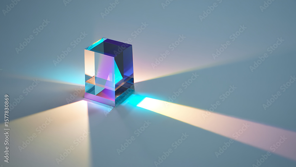 Poster a prism refracts light, creating a spectrum of colors in a mesmerizing display of optical physics