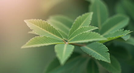 Close-up view of vibrant green leaves.