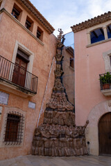 Castellers Monument in Plaça del Pou, Altafulla, Tarragona – a tribute to Catalan human tower...