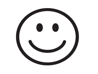Happy Face Icon with Elegant Minimal Line Design
