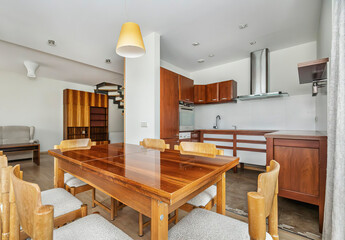 modern luxury dining room interior, 3d render