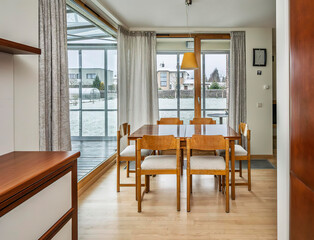 modern luxury dining room interior, 3d render