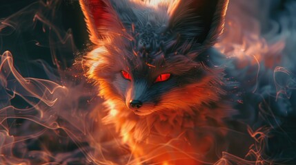 Adorable Fantasy Fennec Fox Creature with Big Ears in a Golden Forest