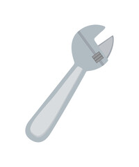 Metal adjustable wrench. Vector illustration.