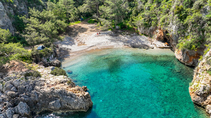Korsan Cove. Koyu Located in the Kumluca district, Korsan Cove is a small and clean bay containing the ruins of the Ancient City of Melanippe, to the west of Gelidonya Feneri. Korsan Koyu Karaoz
