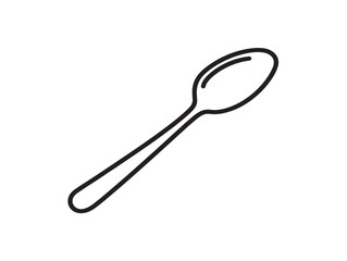 Spoon Icon in Elegant Minimal Line Art Design