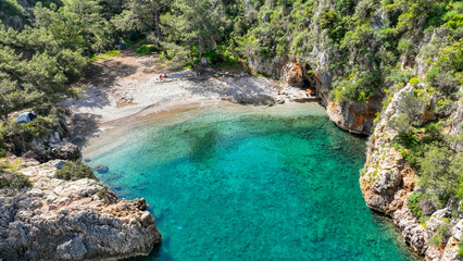 Korsan Cove. Koyu Located in the Kumluca district, Korsan Cove is a small and clean bay containing the ruins of the Ancient City of Melanippe, to the west of Gelidonya Feneri. Korsan Koyu Karaoz