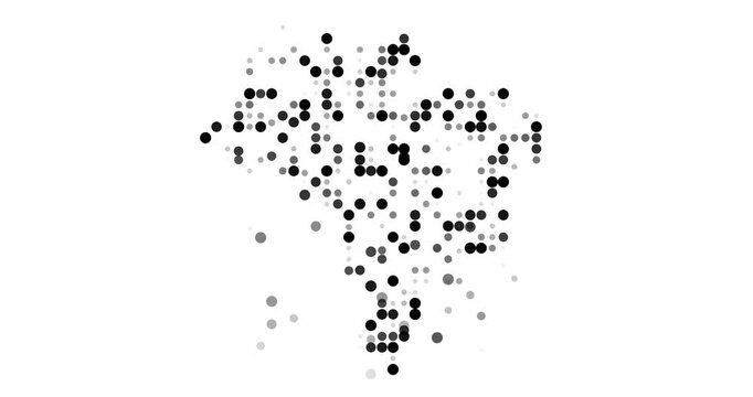 Brazil Map Formed by Falling Dots