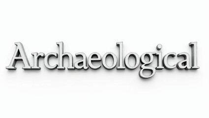 Archaeological text cast in metal stands against a plain background