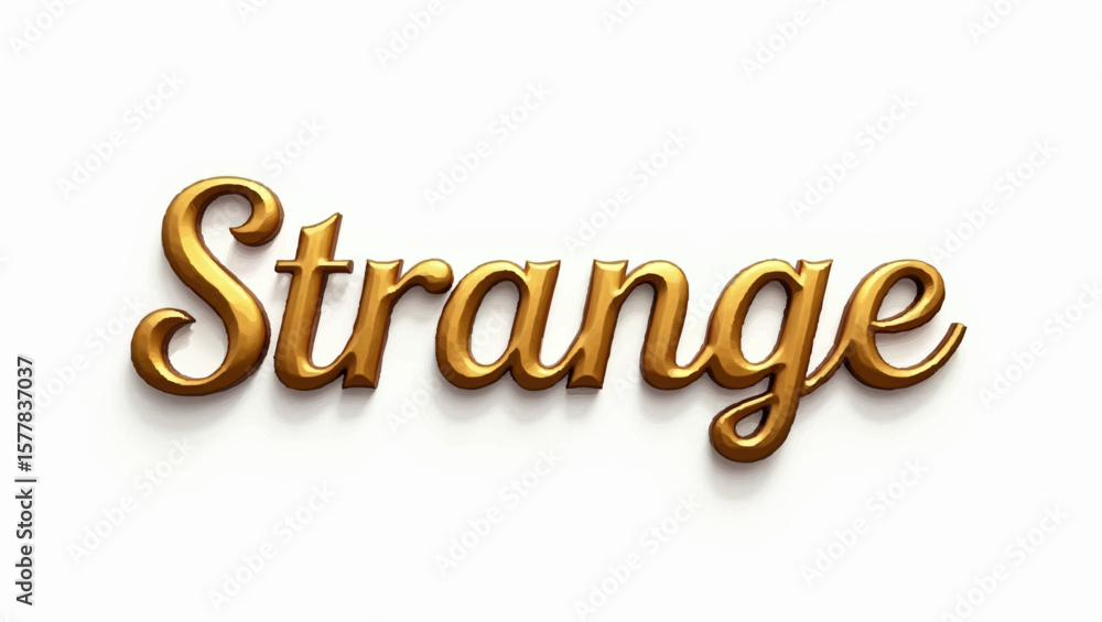 Poster three dimensional golden text on simple clean background