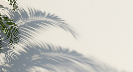 Palm leaf shadows on a light beige wall.